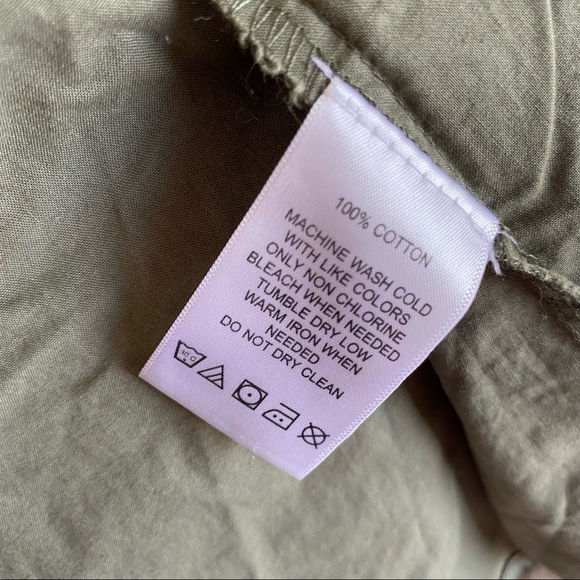 Foxcroft Olive Green Shaped Fit Button-up Shirt Sz 14 - Picture 5 of 15